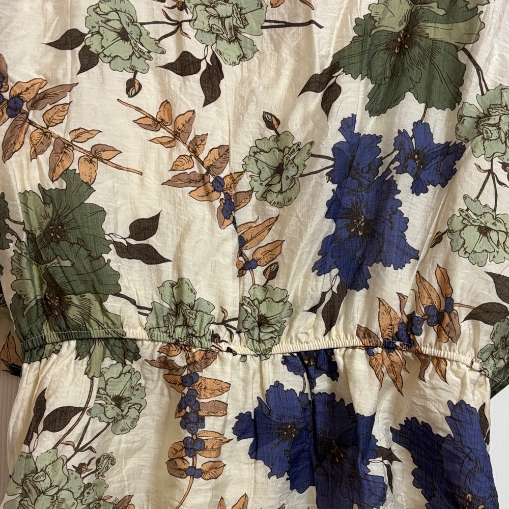 Hayden Women's Floral Blouse - Blue, Green, and Cream - Picture 11 of 13